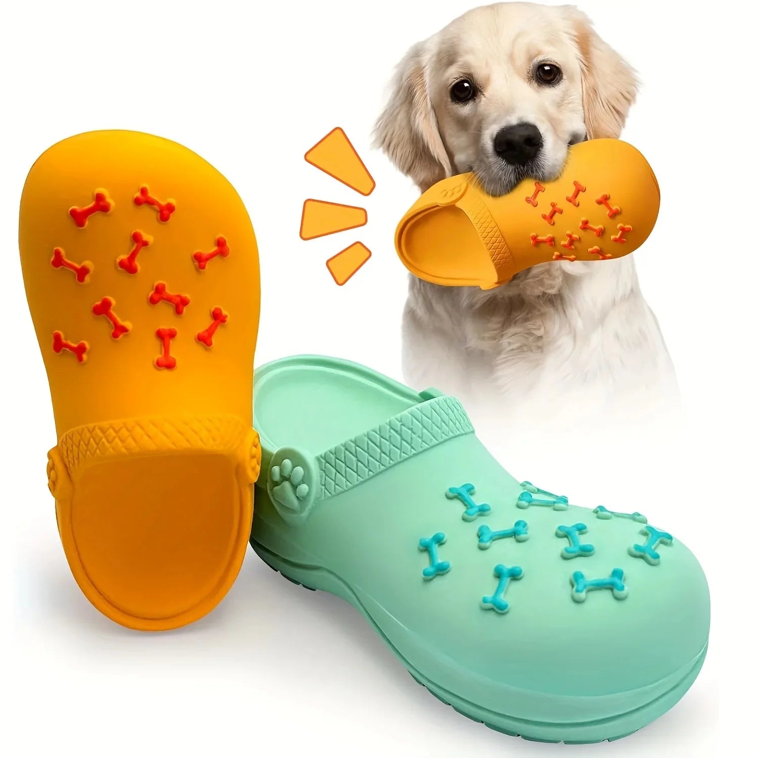 Dog Squeaky Latex Slipper Durable Chew Toy Teeth Cleaning Training Indoor Outdoor Play Small Medium Large Dogs Pet Supplies