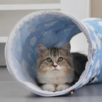 Cat Tunnel Bed Interactive Toys Washable with Ball Tunnel Cat Bed Cave Interactive Toys for Kitten Puppy Small Dog Bunny Pet