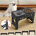 3 In 1 Pet Feeder Slow Feed Bowls Double Bowls Foldable With 5 Adjustable Height Suitable For Pets Of Different Heights