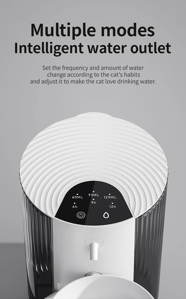 3000ML Pouring Cat Water Dispenser Smart Tilt Design Pet Water Fountain Separate Clean & Dirty Water For Cats and Small Dogs
