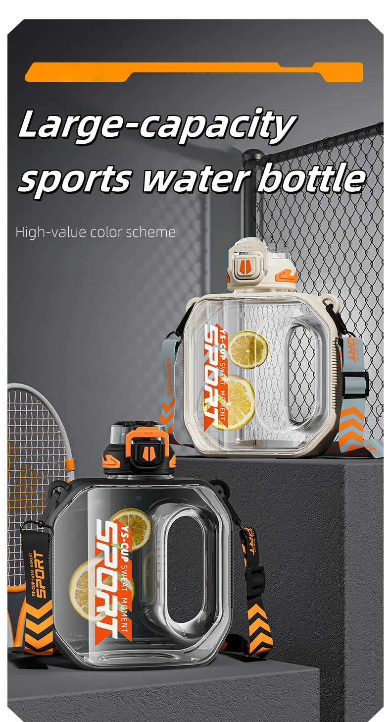 1600ML Large Capacity Sports Water Bottle Food Grade Plastic Water Cup With Straw Portable Gym Water Bottle BPA Free Water Cup