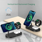 3-in-1 Wireless Magnetic Charger for iPhone 16 15 14 13 12, Fast Charging Station for Apple Watch 10 9 8 7 6 5 4, AirPods 2 3 Pro