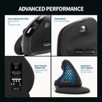 Delux M618XSD Seeker Ergonomic Vertical Mouse with OLED Screen 4000DPI Rechargeable 1000mA Removable Back Cover For Computer