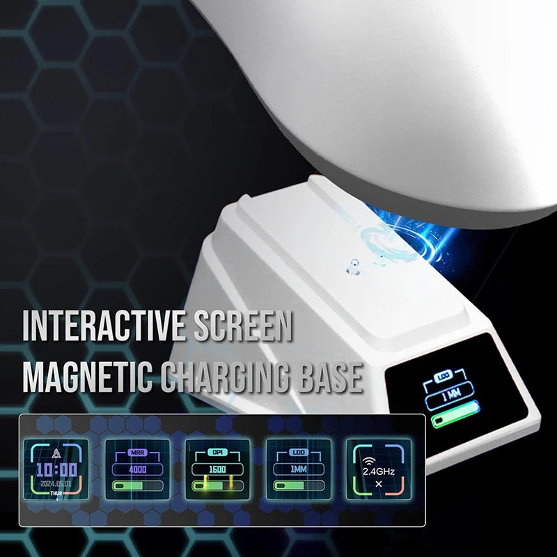 AJAZZ AJ159 APEX Paw3950 Wireless Mouse with RGB Magnetic Charging Base Lightweight Wired Bluetooth Gaming Mouse for PC Laptop