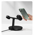 Baseus 3 in 1 20W Magnetic Wireless Charger Stand For Phone iPhone 15 14 Pro Airpods Apple Watch Fast Charging Station Holder