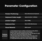 GK410 104 Full Keys Hot Swap Metal Panel Mechanical Keyboard RGB Light Green Black Tea Redaxis Non-Impact Gaming Computer Keyboard