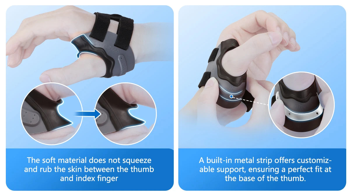 VELPEAU CMC Thumb Brace for Osteoarthritis, Pain and Arthritis Support, Comfortable thumb splint comes with compression sleeve.