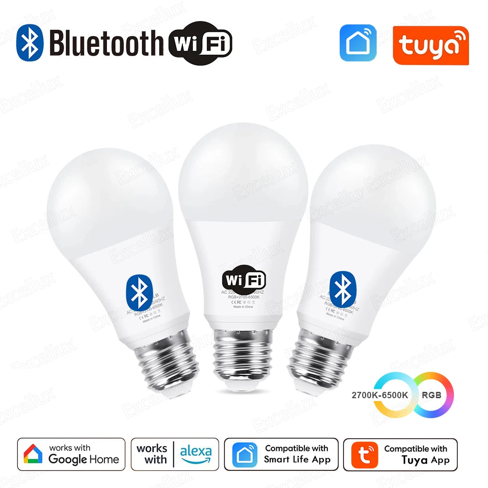 Tuya E27 Smart Bulb 15W — RGB + CW/WW WiFi/Bluetooth Alexa