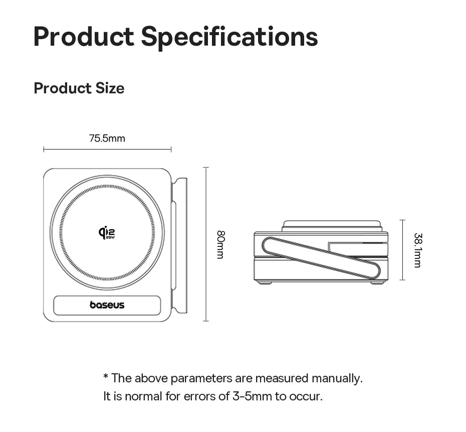 Baseus 3-in-1 Magnetic Wireless Charger Qi2.2 25W Fast Charging for iPhone 17 16 15 14 Apple Watch Earbuds AirPods Pro iWatch