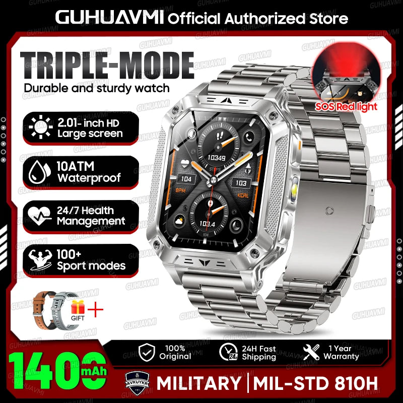 Smartwatch Militar 2026 – Robustez Extrema, Lanterna LED e Autonomia XL