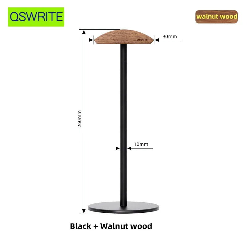 Walnut wood headphone holder minimalist earphone storage rack Solid wood headphone hanger earphone holder
