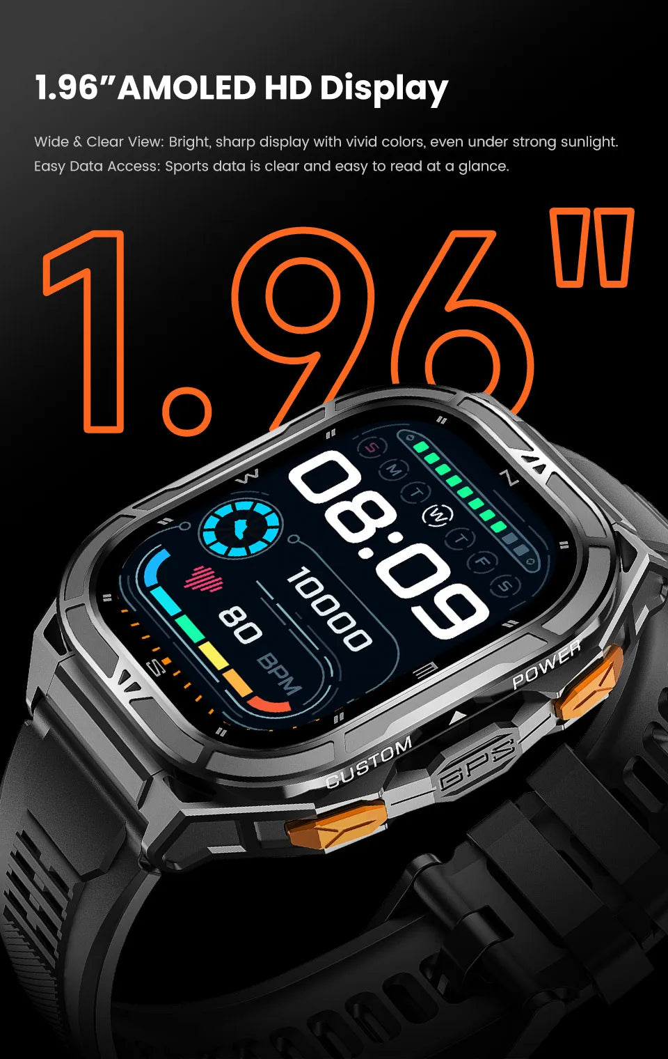 Smartwatch GPS 2020 – AMOLED HD, Resistência 5ATM e Conectividade Total