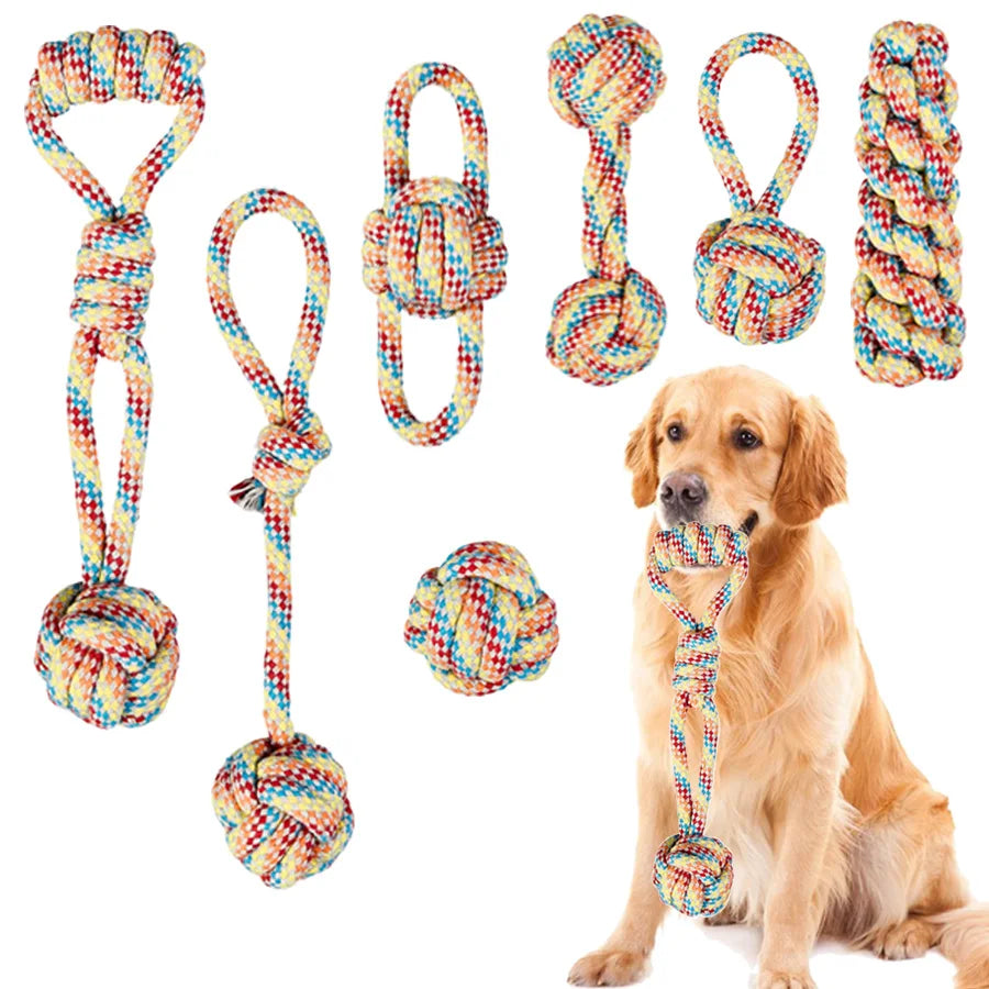 Conjunto de Cordas Resistentes para Cães – Brinquedos de Mastigar e Tug‑of‑War