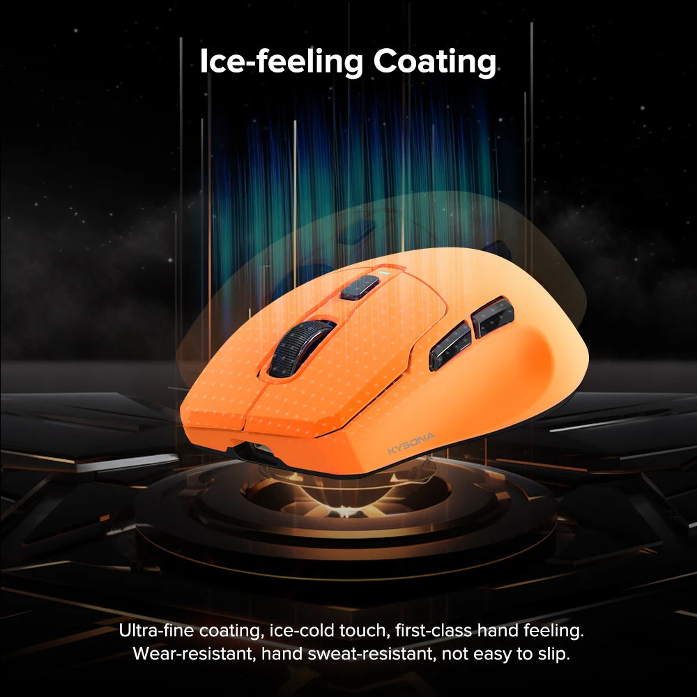 KYSONA Uranus PRO Wireless Gaming Mouse Ergonomic Mouse PAW3395 54g 8KHz Polling Rate 26000DPI For Right Big Hand PC Gamer