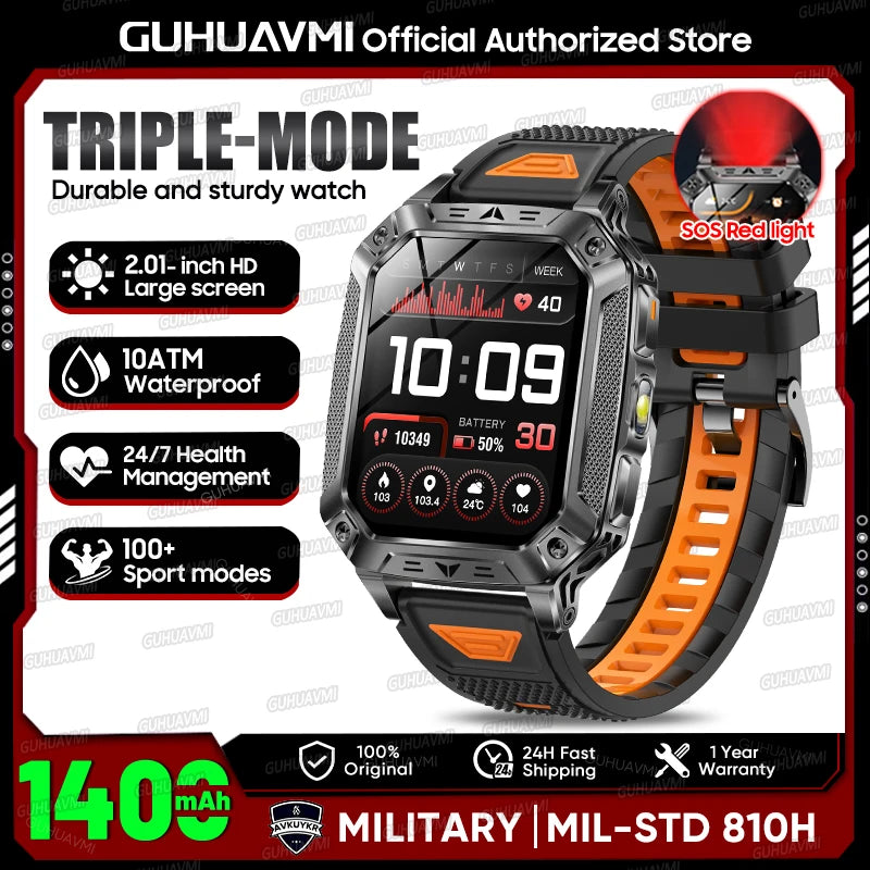 Smartwatch Militar 2026 – Robustez Extrema, Lanterna LED e Autonomia XL