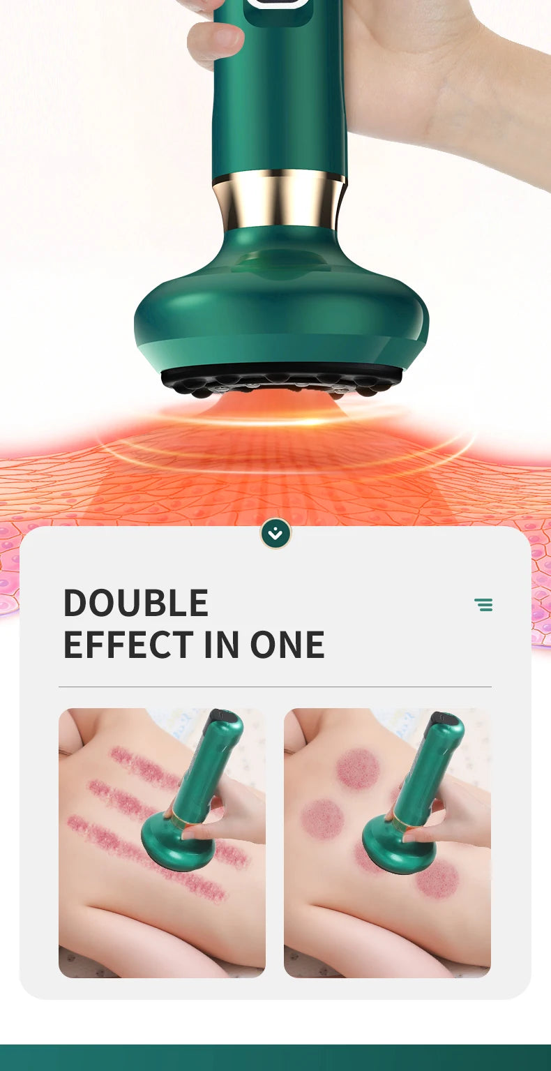 TriColor GuaSha Pro – Massajador Elétrico Anticelulite com Vácuo, Infravermelhos e Terapia de Scraping