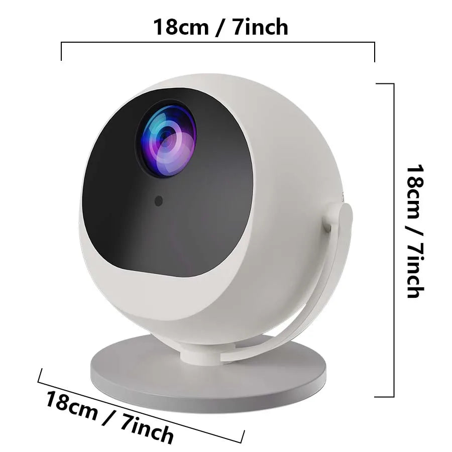 Portable small 4K projector, Android WiFi6 BT5.0 Auto Keystone 360° Rotation Beamer, Portable Outdoor Video Projector