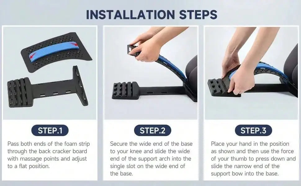 SpineFlex Pro – Suporte Lombar e Alongador de Coluna com Níveis Ajustáveis para Alívio Muscular e Relaxamento Diário