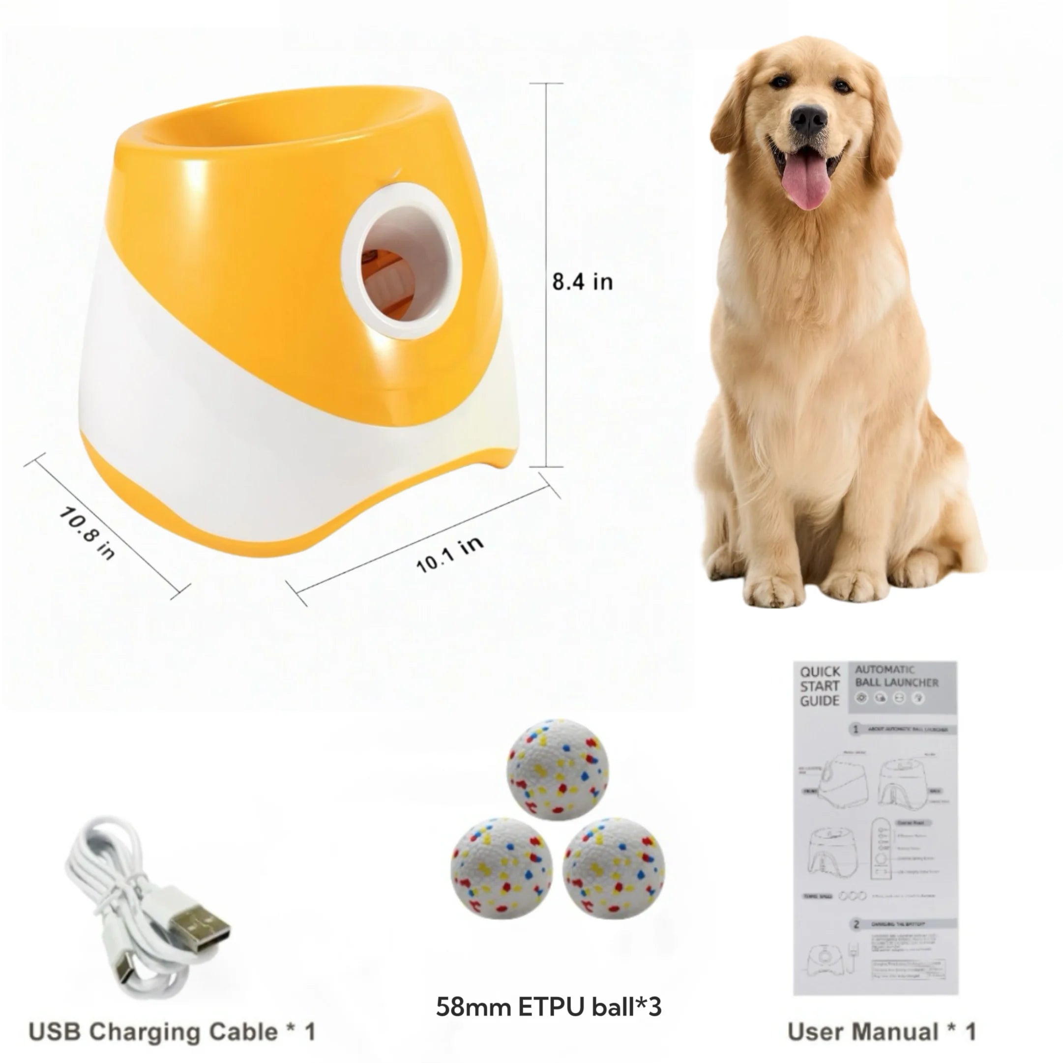 Lançador Automático de Bolas Recarregável – Dispensador Interativo para Cães