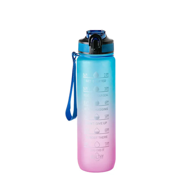 Motivational Sports Water Bottle, Leak-proof Drinking Bottles, Outdoor Travel, Hiking, Cycling, 750ml, 1000ml