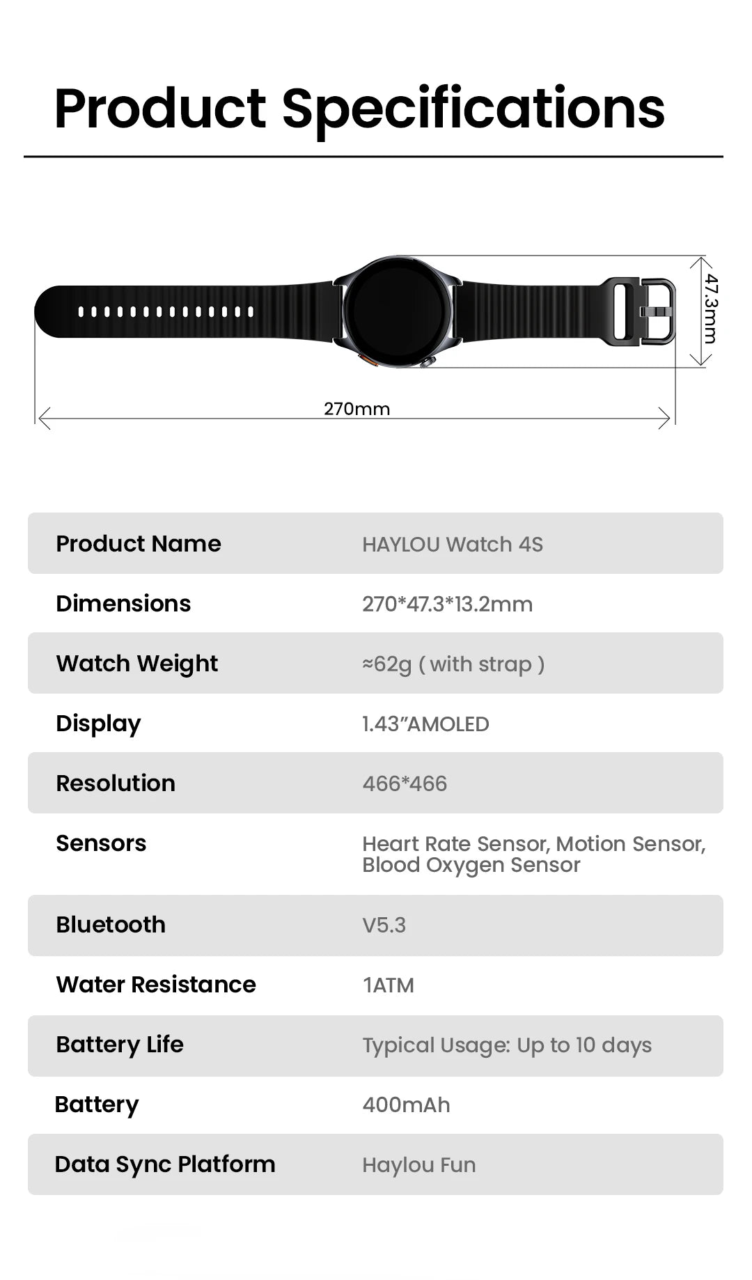 HAYLOU Watch 4S – AMOLED HD, GPS Avançado e Performance Desportiva