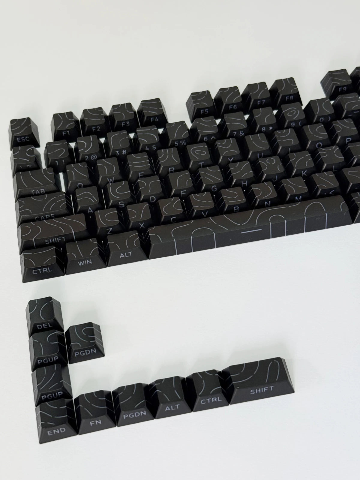 Line Gradient Side Shine Through Keycaps Cherry Profile PBT Custom Keycaps for 60% 65% 75% 96% 98% 100% Mechanical Keyboard