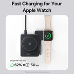 Baseus 3-in-1 Magnetic Wireless Charger Qi2.2 25W Fast Charging for iPhone 17 16 15 14 Apple Watch Earbuds AirPods Pro iWatch