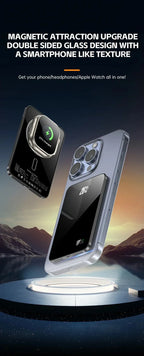 10000mAh 20W Wireless Magnetic Power Bank Portable Battery Charger for MagSafe iPhone 16, 15, 14, 13, and Samsung iWatch