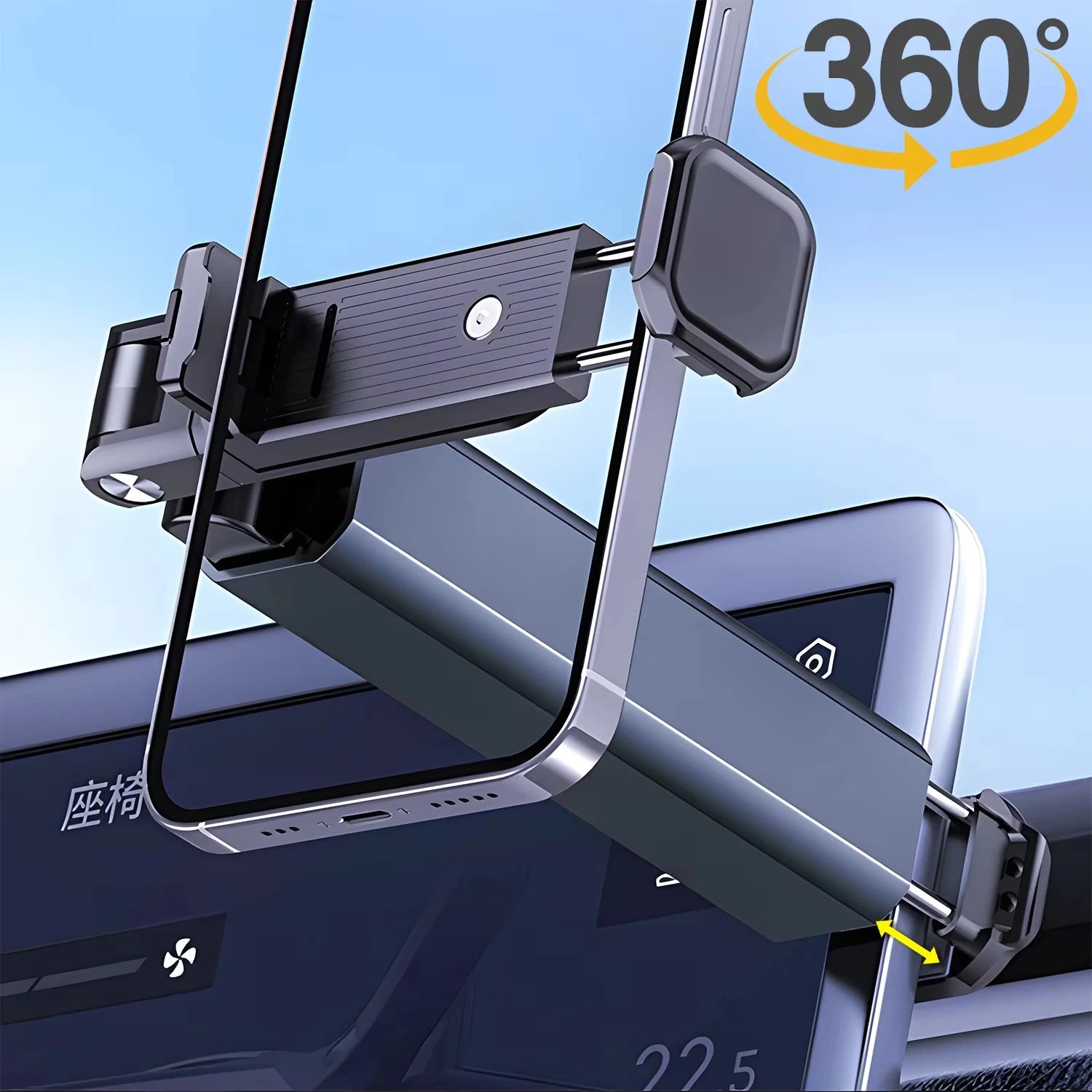 360 Degree Portable Travel Phone Holder Desktop Adjustable Rotatable Phone Stand for Airplane Flight Train Foldable Seat Bracket