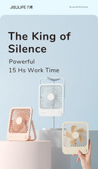 Ventoinha JISULIFE de Mesa — USB, 4 Velocidades, Ultra Silenciosa e Portátil