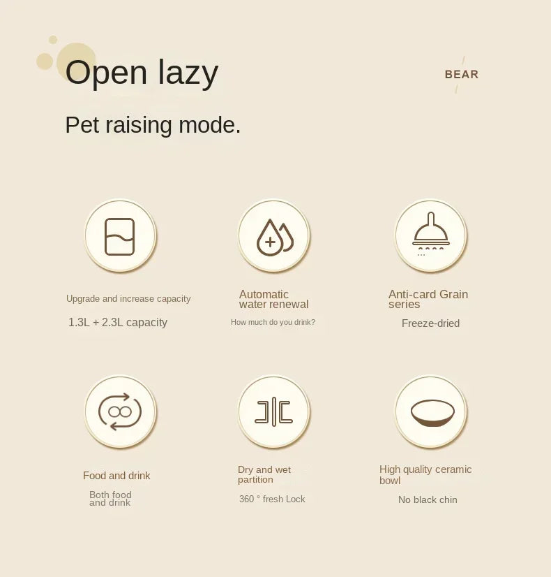 New Automatic Feeder Cat Dog Food Bowl with Water Fountain Dry Wet Separation Pet Puppy Kitten Food Storage Dispenser Container