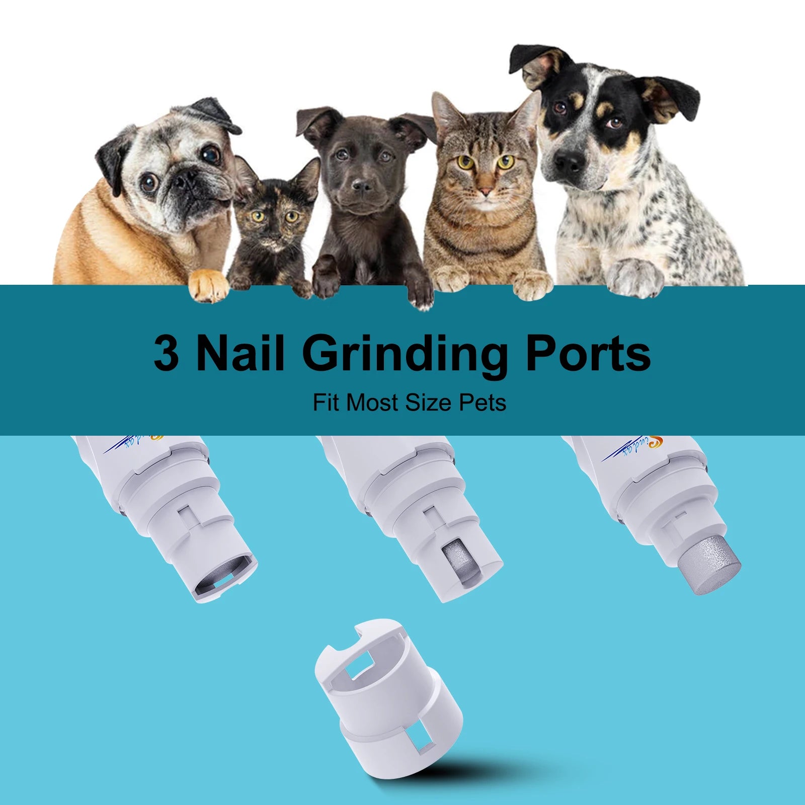 Dog Nail Grinder USB Rechargeable Electric Pet Paws Clipper & Trimmer Painless Paws Grooming Quiet 2-Speed ​​Dog Nail File