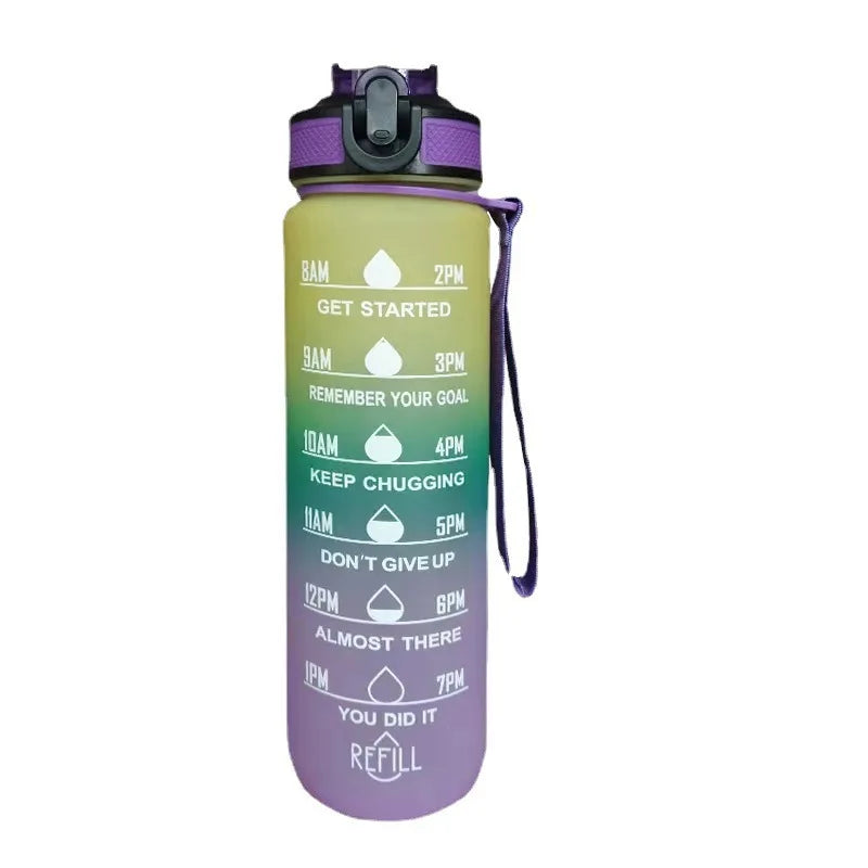 Motivational Sports Water Bottle, Leak-proof Drinking Bottles, Outdoor Travel, Hiking, Cycling, 750ml, 1000ml
