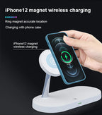3-in-1 Wireless Magnetic Charger for iPhone 16 15 14 13 12, Fast Charging Station for Apple Watch 10 9 8 7 6 5 4, AirPods 2 3 Pro