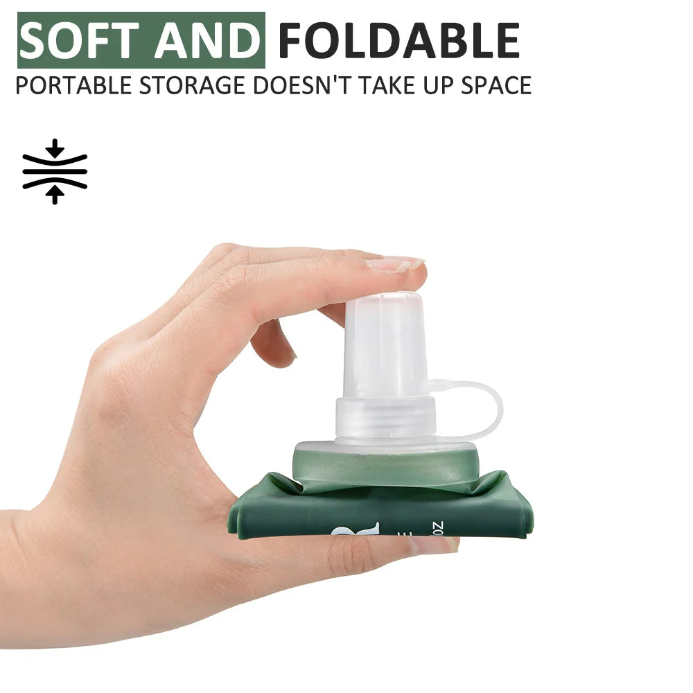 Garrafa Soft Flask 150/250/300/500ml – Dobrável em TPU para Corrida e Outdoor