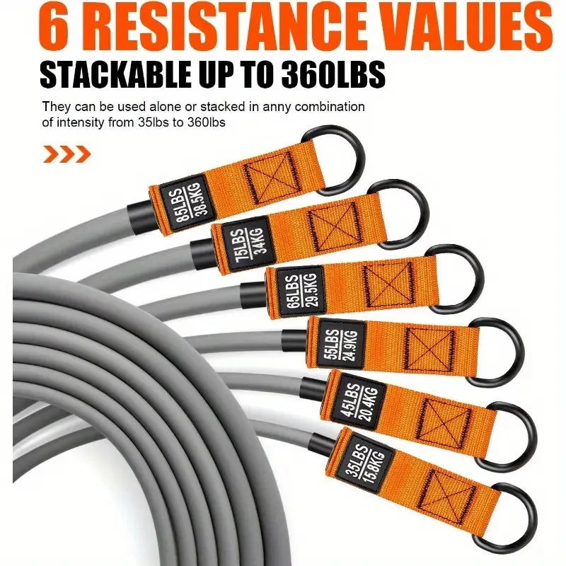 Resistance band with handle: used for muscle training, strength building, body shaping, yoga, home fitness equipment - natural.