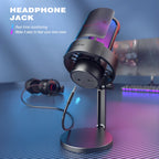 Microfone USB FIFINE A8 com Mute Tátil, Saída de Áudio e RGB, Pro Studio