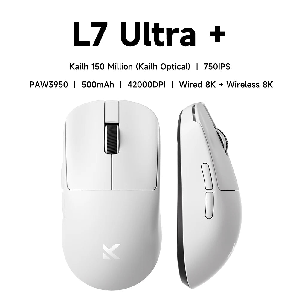 MCHOSE L7 Wireless Gaming Mouse L7 Ultra PAW3395 26K Sensor Dual 8K Polling 39g Ultra-Lightweight2.4GHz RF/BT/Wired Tri-Mode