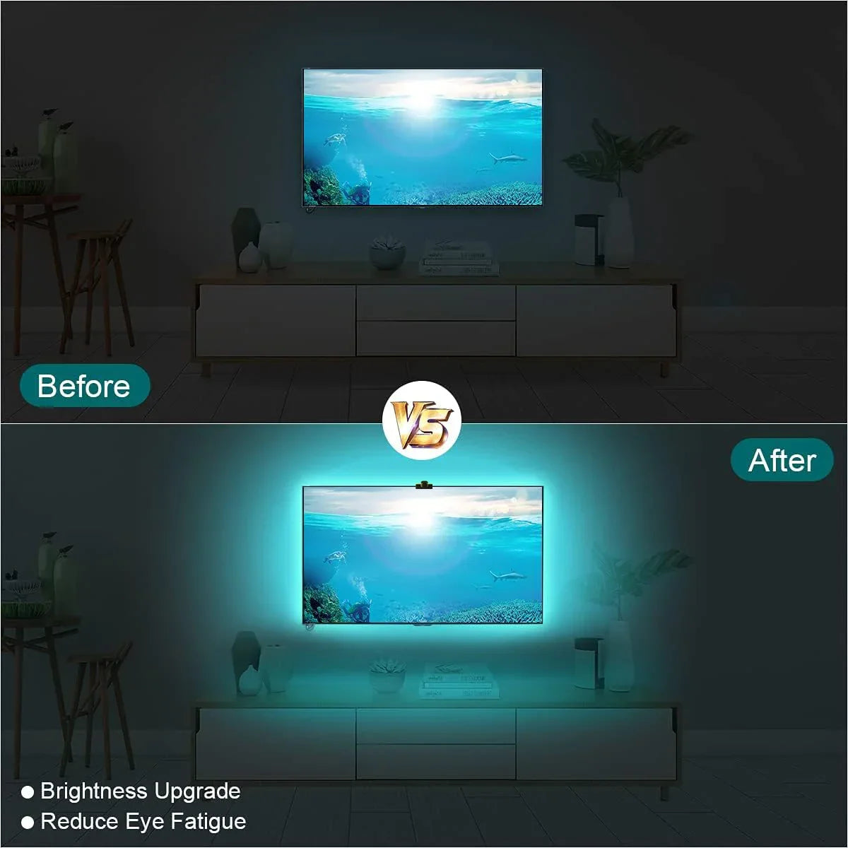 TV/PC Backlight with Color Pickup RGB-IC LED Strip Lights for 55-75 inch Screens Smart Sync Gaming Room Decor Atmosphere Lights