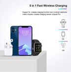 3-in-1 Wireless Magnetic Charger for iPhone 16 15 14 13 12, Fast Charging Station for Apple Watch 10 9 8 7 6 5 4, AirPods 2 3 Pro