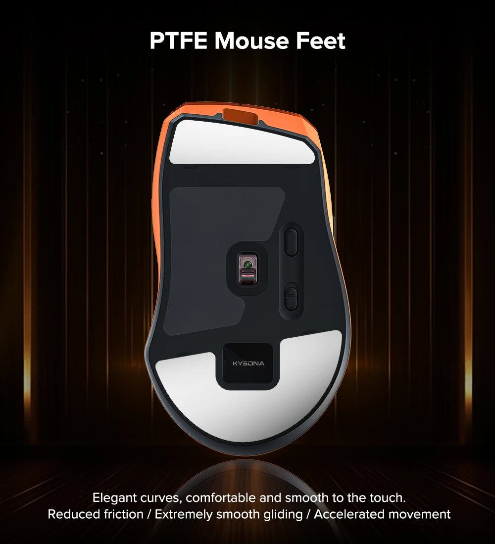KYSONA Uranus PRO Wireless Gaming Mouse Ergonomic Mouse PAW3395 54g 8KHz Polling Rate 26000DPI For Right Big Hand PC Gamer