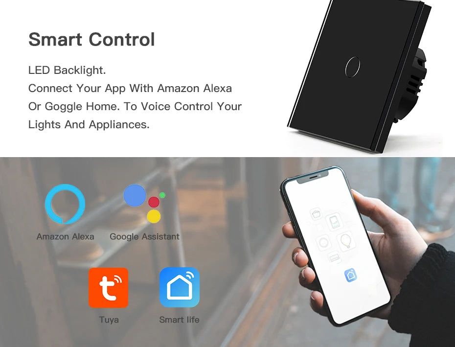 BSEED Zigbee Touch Switch — 1/2/3 Gang + Tomadas EU com Neutro