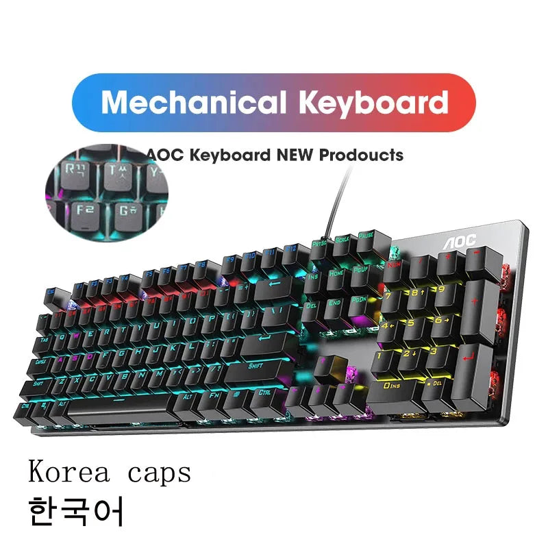 GK410 104 Full Keys Hot Swap Metal Panel Mechanical Keyboard RGB Light Green Black Tea Redaxis Non-Impact Gaming Computer Keyboard