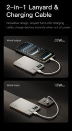 Lenovo 10000mAh Slim Power Bank — Magnético MagSafe Wireless 20W CCC