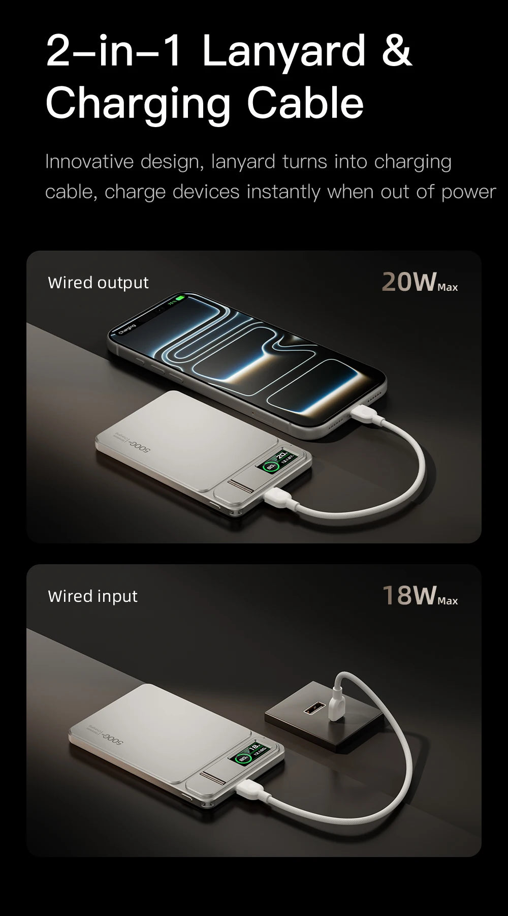 Lenovo 10000mAh Slim Power Bank — Magnético MagSafe Wireless 20W CCC