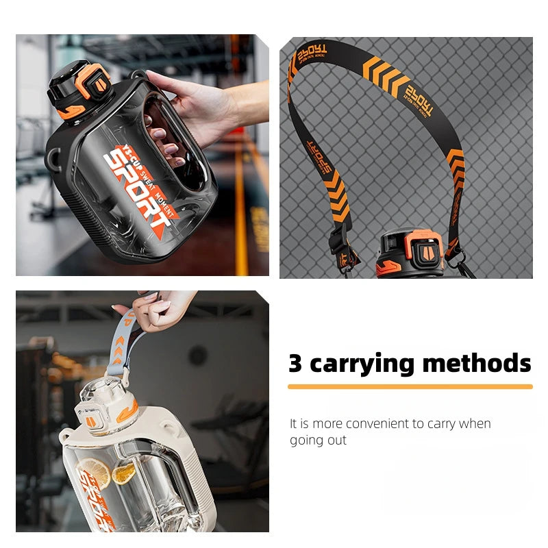 1600ML Large Capacity Sports Water Bottle Food Grade Plastic Water Cup With Straw Portable Gym Water Bottle BPA Free Water Cup