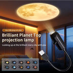 LED Star Galaxy Projector Lamp Moon Earth Wall Decor Switchable Pattern Projection Night Light for Home Bedroom Decoration