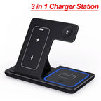 3-in-1 Foldable Wireless Charging Station 30W for iPhone 17 16 15 14 13 12 Pro Max iWatch 11 Airpods Pro Fast Charger Stand Dock