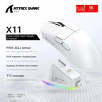 Attack Shark X11SE X11 PAW3311 Bluetooth Mouse, Tri-mode connectivity, Magnetic charging dock, Touchscreen, Ultralight gaming mouse