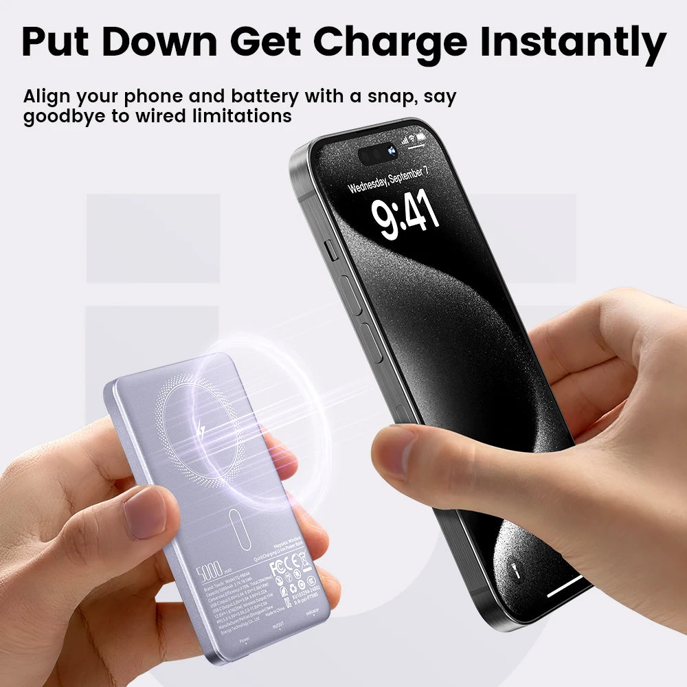 Toocki 10000mAh Magnetic Power Bank — Wireless 15W MagSafe PD 20W